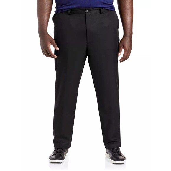 NWT Haggar Black Performance Microfiber Slacks Straight Fit Men 50x29 Big & Tall - Picture 1 of 7